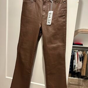 Daze Shy Girl Women's Boot Cut Coated Jeans - Espresso size 28
